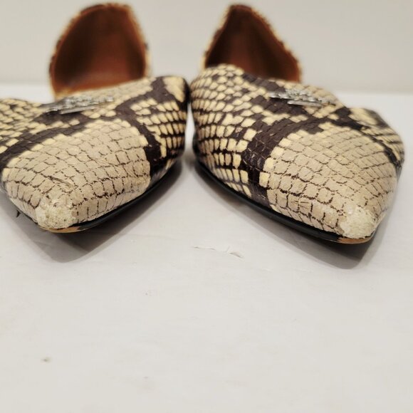 Coach Pointed Toe Slip On Flats Women Snake Print Logo Shoes Career Sz 7.5B - Picture 4 of 10